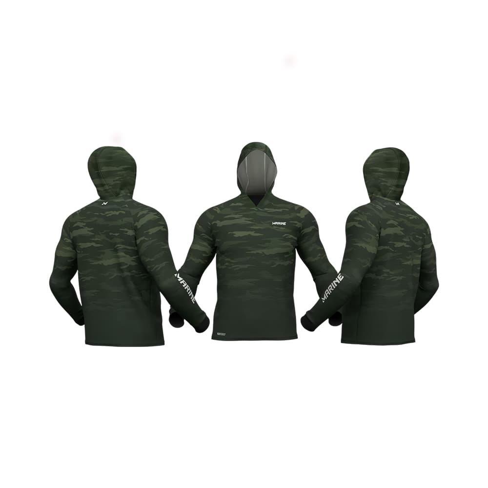 Anúncio: CAMISA DE PESCA MARINE CAMMO CON CAPUCHA VERDE