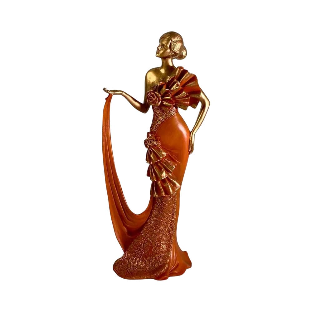 Anúncio: FIGURA DECORATIVA DE MUJER CONCEPTS 437-7211339 33.6 CM DORADO - NARANJA