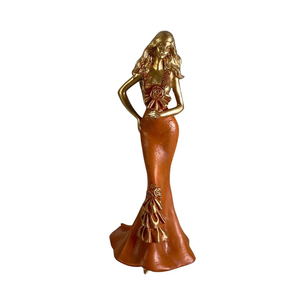Anúncio: FIGURA DECORATIVA DE MUJER CONCEPTS 437-7211338 33 CM DORADO - NARANJA