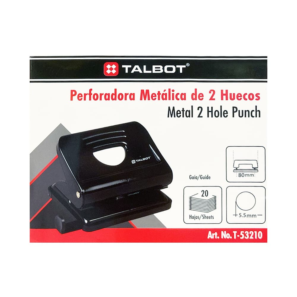 Anúncio: PERFORADORA METÁLICA TALBOT  2 AGUJEROS T-53210 NEGRO