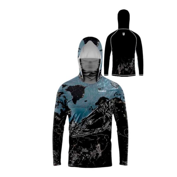 Anúncio: Guapo Remera Uv M/l Masculina Uv M/l Pesca C/capucha/buff (t) XL Negro