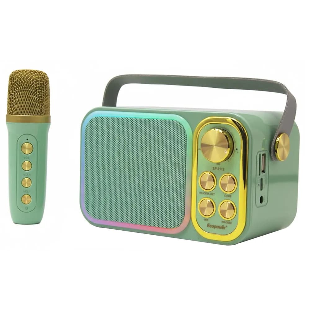 Anúncio: Ecopower Speaker EP-2112 10W/BT/USB/AUX/SD/FM/MICROFONO Verde