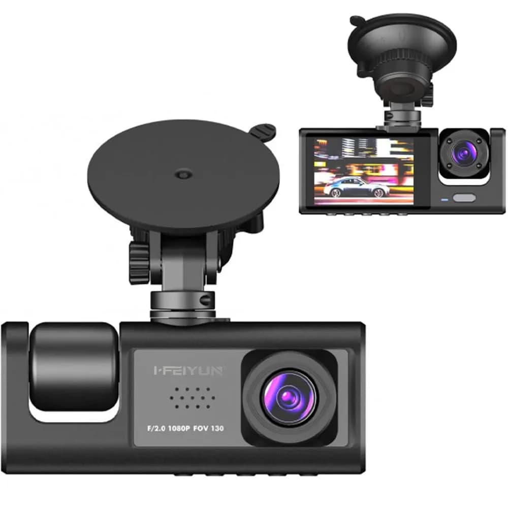 Anúncio: Feiyun Camara Dvr P/auto FY-6001 HD 1296P Dual Cam Black