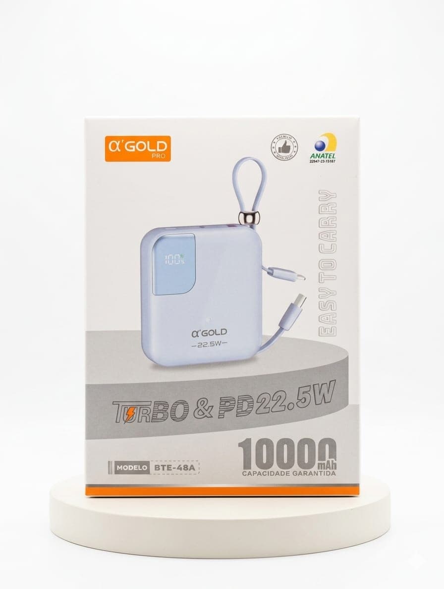 Anúncio: A'gold Cargador PRO BTE-48 10000MAH Turbo PD+22.5W (anatel) Blue