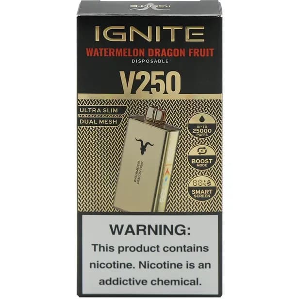 Anúncio: Ignite Vaper Desechable V250 Gold 25000PUFFS Watermelon Dragon Fruit