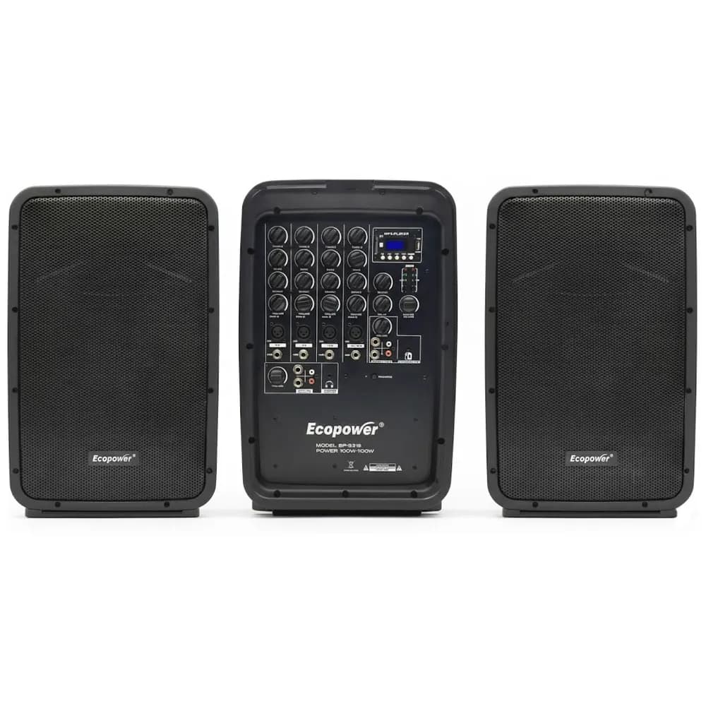 Anúncio: Ecopower Speaker EP-S315 8" X2/500W/BT/USB/SD/AUX/PROFES/8X Microfono
