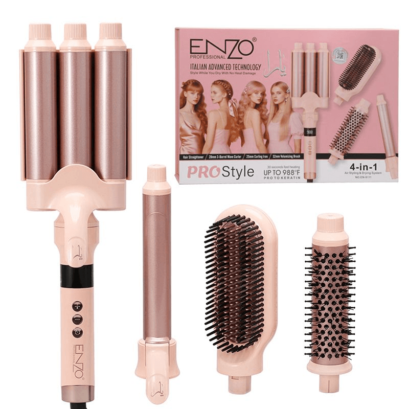 Anúncio: Enzo Kit Modelador De Cabello 4EN1 EN-9111 65W 50/60HZ Bivolt Rosa