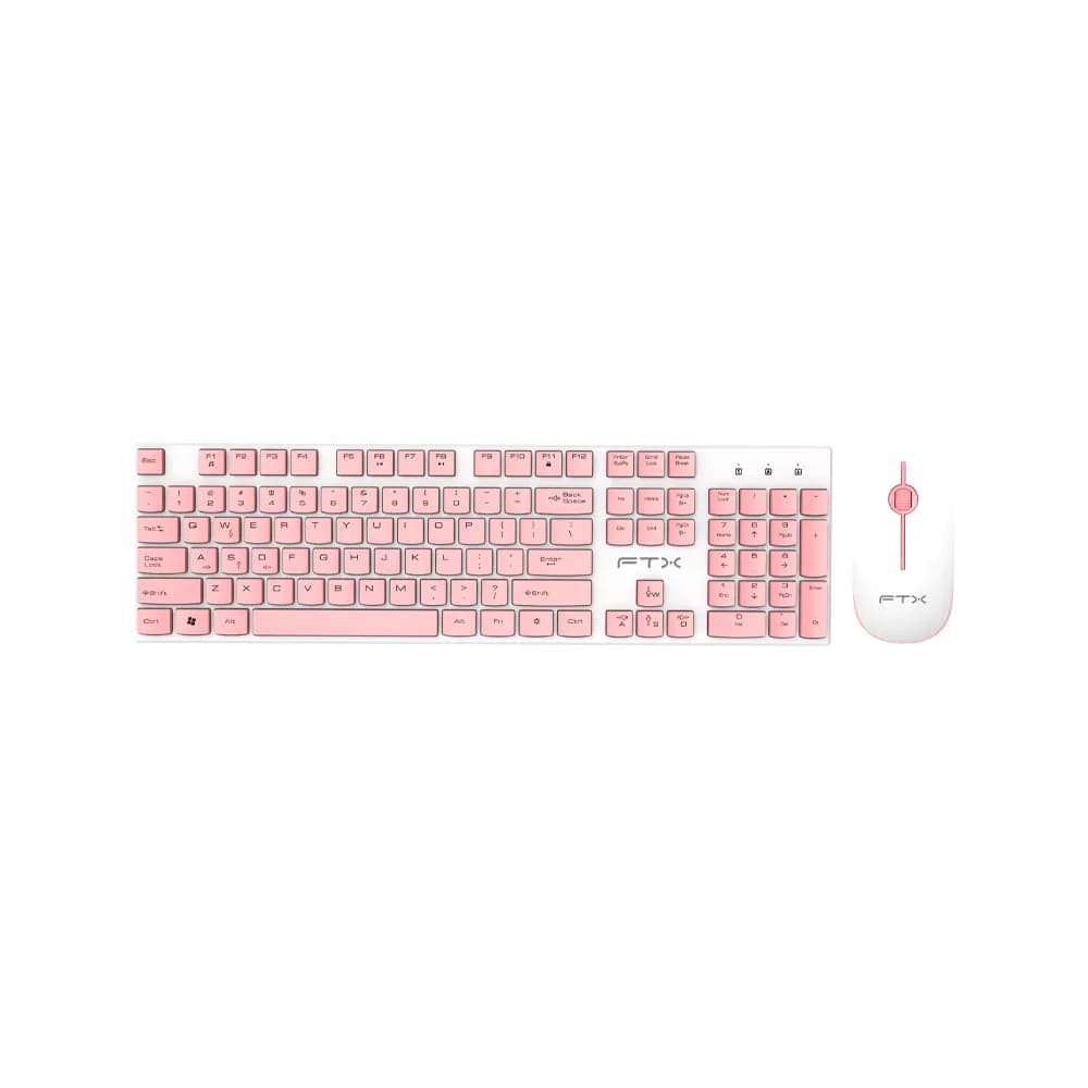 Anúncio: Ftx Teclados Wireless FTXGK600 + Mouse Esp Blanco/rosa
