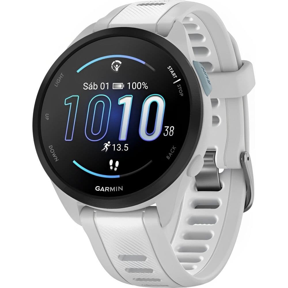 Anúncio: Smartwatch Garmin Forerunner 165 010-02863-21 com 42mm / Tela AMOLED / 4GB / Bluetooth - Mist Gray/Whitestone