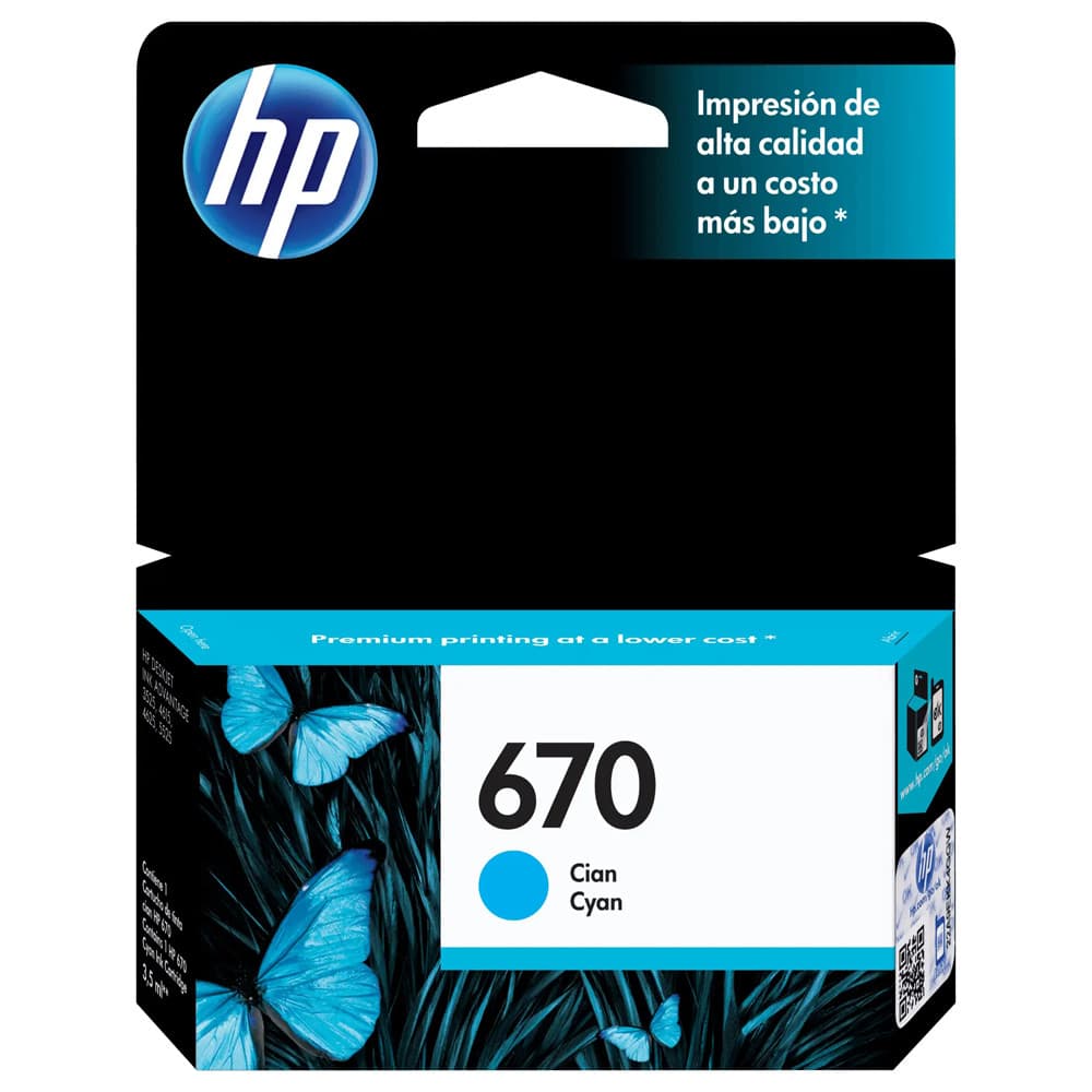 Anúncio: Cartucho HP 670 3.5ML Cyan – CZ114AL
