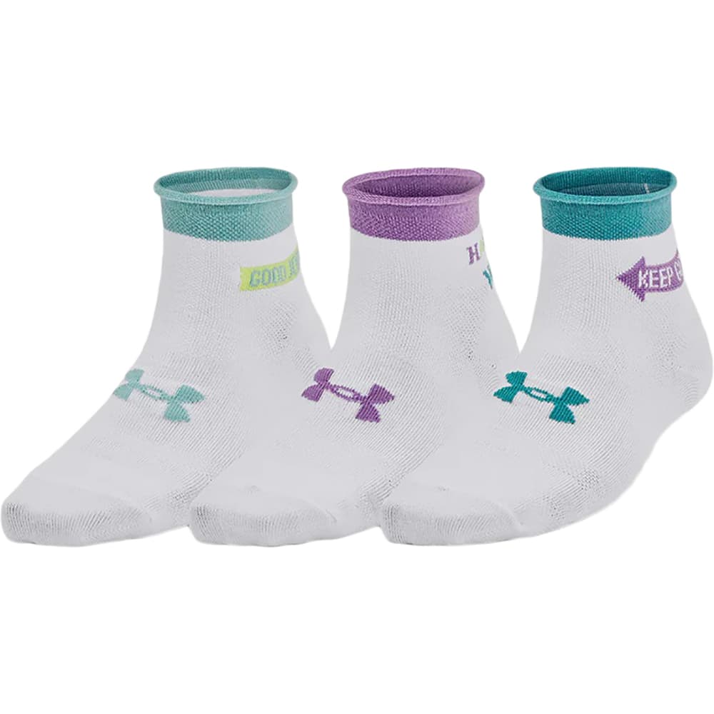 Anúncio: Meias UNDER ARMOUR Feminino Essential Quarter Nov L Branco 3 Pares – 1384025-100