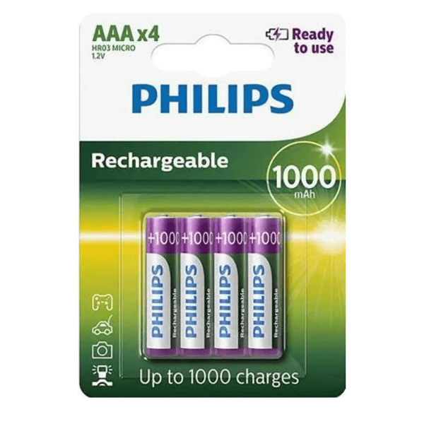 Anúncio: Pilha Recarregável Philips AAA 2500 MAh - Pacote Com 4 (R03B4RTU10)