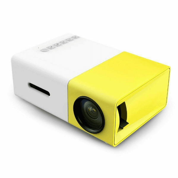 Anúncio: Mini Projetor Led Multimedia Portatil TGT / LCD / 10-18W / Wifi / HD / Com Controle Remoto - Amarelo/Branco