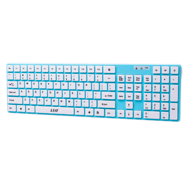 Anúncio: Kit Teclado Com Mouse Sem Fio Wireless Luo LU-555 / 2.4 Ghz - Azul