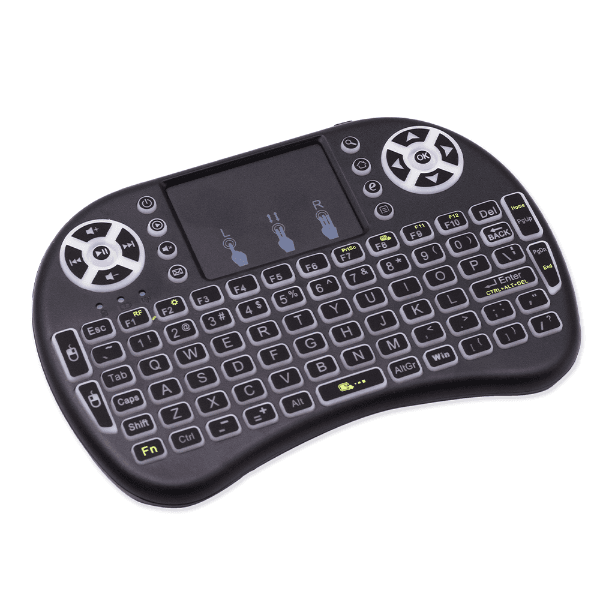 Anúncio: Mini Teclado Sem Fio Controle Universal Air Mouse Touchpad Portátil QWERTYI8 2.4GHZ - Preto