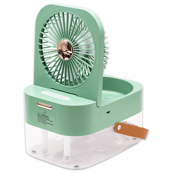 Anúncio: Mini Ventilador Fan Q7 Com Humidificador / USB Recarregavel / 2.5 Litros / 6.5W - Verde