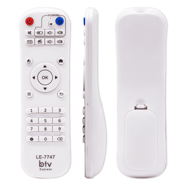 Anúncio: Controle Remoto Para Receptor BTV Express LE-7747 / 2 Pilhas AAA (Nao Incluida) - Branco