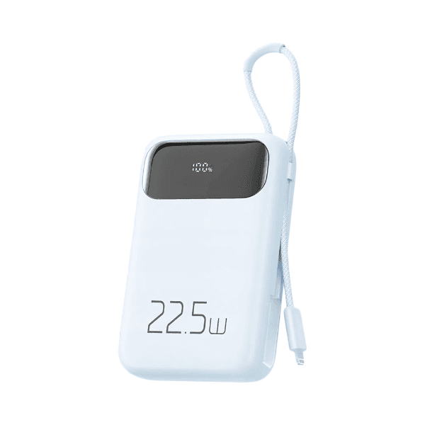 Anúncio: Carregador Portátil Powerbank Mcdodo MC-325 / 10000mAh / 22.5W / 1x USB-A / 1x USB-C + Cabo Lightning Embutido - Azul Claro