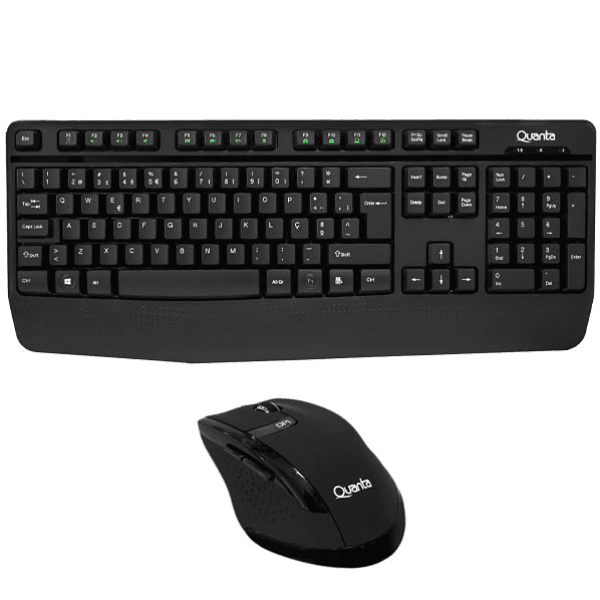 Anúncio: Kit Teclado + Mouse Quanta QTKTM12 / Sem Fio / 1600DPI / Portugues - Preto