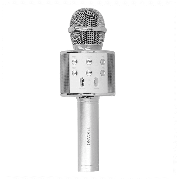 Anúncio: Microfone Wireless Tucano WS-858 Com Speaker Portatil / Bluetooth / Recarregavel / Aux / 3.5MM P2 / TF / USB-A - Silver