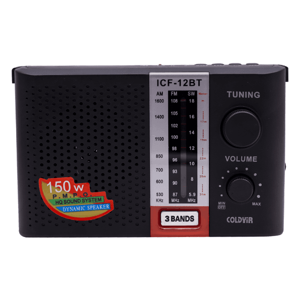 Anúncio: Radio Coldyir ICF-12BT / FM / AM / SW / 3 Bands / 3W / 220V ~ 50Hz - Preto