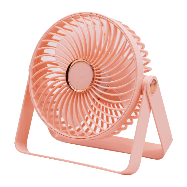 Anúncio: Mini Ventilador De Mesa Com Led H1 / 360º / Ajustavel / Recarregavel - Rosa