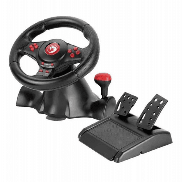 Anúncio: Controle Game Marvo GT-903 Volante Gaming / 16 Botões + Pedal 2 Botões / 180º - Preto