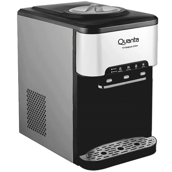 Anúncio: Bebedouro Eletrico Quanta Triaqua Elite QTBMD20 de Mesa 3 Em 1 / Gelada e Quente / Dispensador de Gelo / 220V ~ 50Hz – Preto