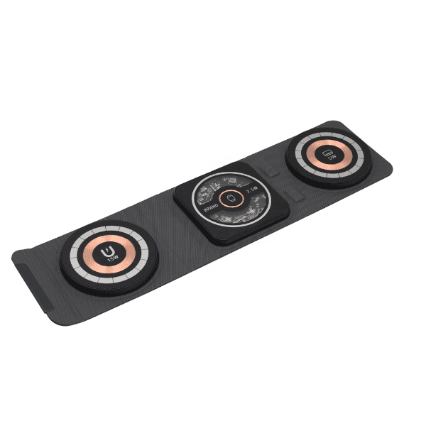 Anúncio: Carregador Wireless Magnetic UR UP-09 Foldable 3 Em 1 / 15W - Preto