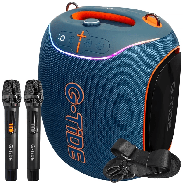 Anúncio: Speaker / Caixa de Som G-TiDE Thunder Bass Max / 300W / Bluetooth / USB / Auxiliar / Microfone - Azul/Laranja
