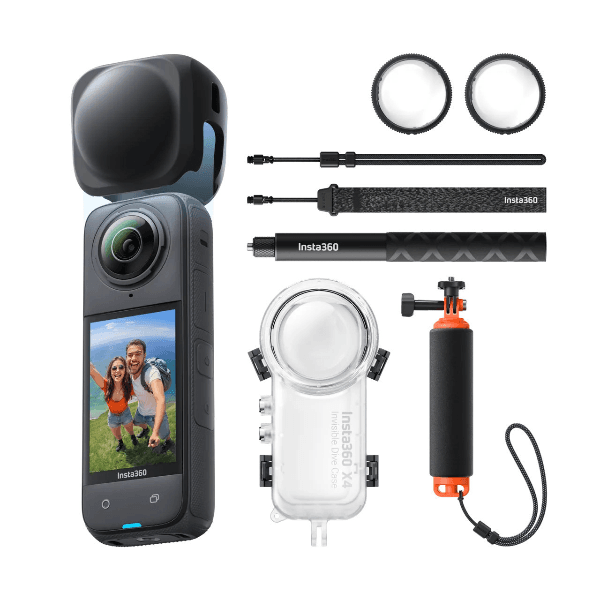 Anúncio: Camera de Ação Esportiva Insta360 X4 Invisible Dive Bundle Cinsabma X416 / 8K / 360 / Tela 2.5" Com Acessorios - Preto