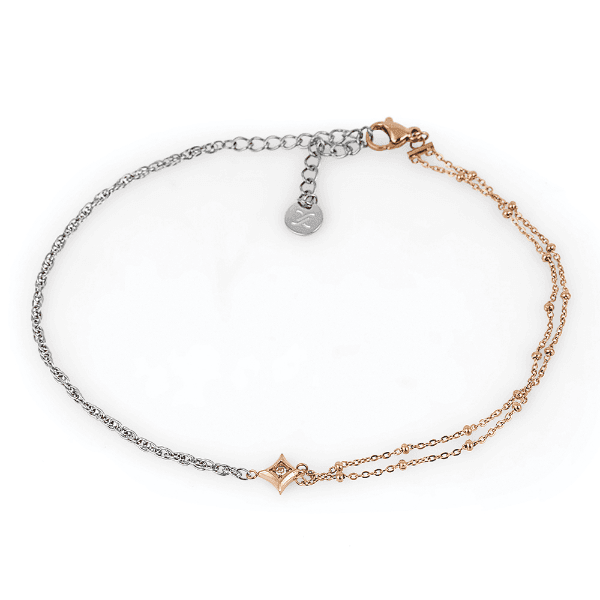Anúncio: Tornozeleira Feminina Daniel Klein DKJ.5.50009-4 - Prata/Rose Gold