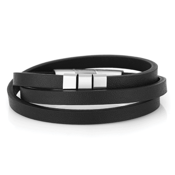 Anúncio: Pulseira Masculino Daniel Klein DKJ.6.10033-1 - Couro Preto/Prata