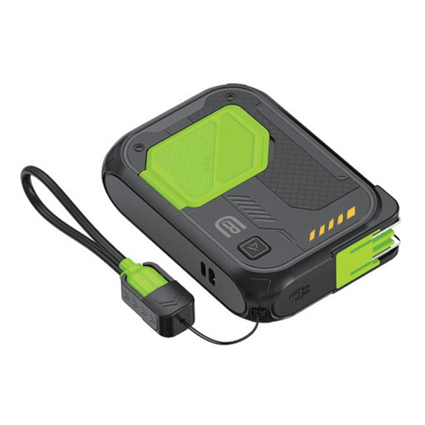 Anúncio: Carregador Portatil Powerbank UR UP-16 / 22.5W / 10000Mah / Magsafe / USB-A / Com Cabo USB-C - Lightning - Preto/Verde