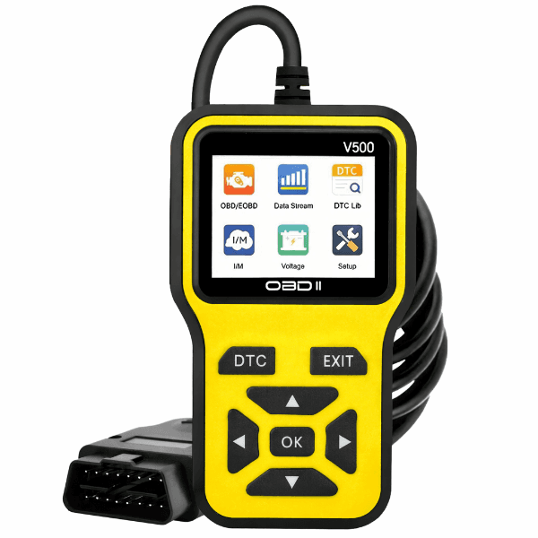 Anúncio: Scanner de Diagnostico Automotivo V500 OBD2 Universal Para Verificar Códigos de Erro de Motor / Leitor EOBD Para Carros - Amarelo/Preto