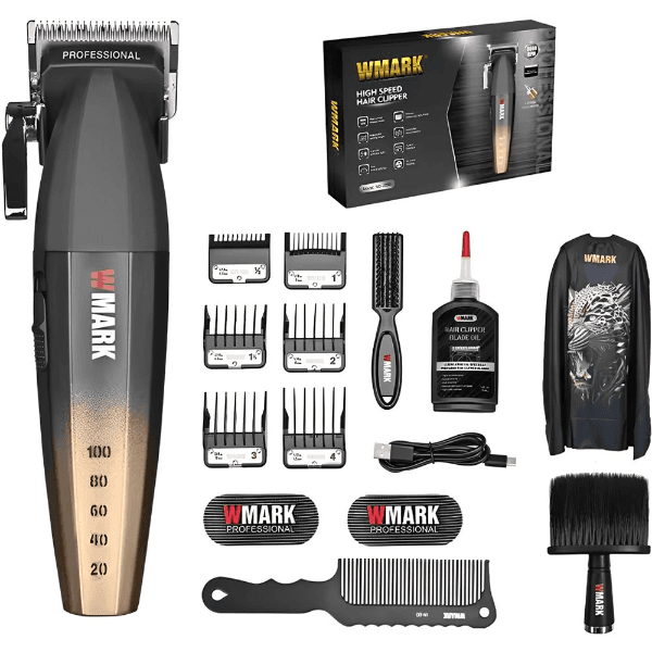 Anúncio: Cortador de Cabelo Wmark NG-2038 / 9000Rpm / 2500Mah / Com Acessorios / Recarregavel - Preto/Gold