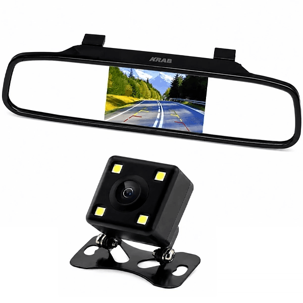 Anúncio: Camera de Ré Automotivo Espelho Retrovisor Krab KBCRD500 / Com Tela LCD de 4,3" - Preto