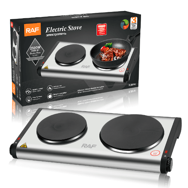 Anúncio: Fogareiro Elétrico Portatil Raf R.8014 Electric Stove / 2500W / 2 Bocas / 220V - Preto/Inox
