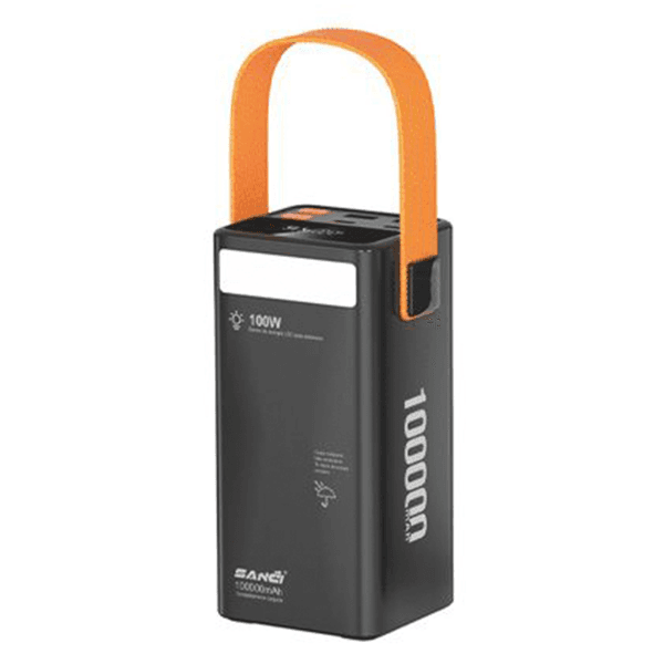 Anúncio: Carregador Portatil PowerBank Sanci SC-DY4707 / 100W / 100000Mah / 2X USB-A / 2X USB-C / Com Lanterna - Preto
