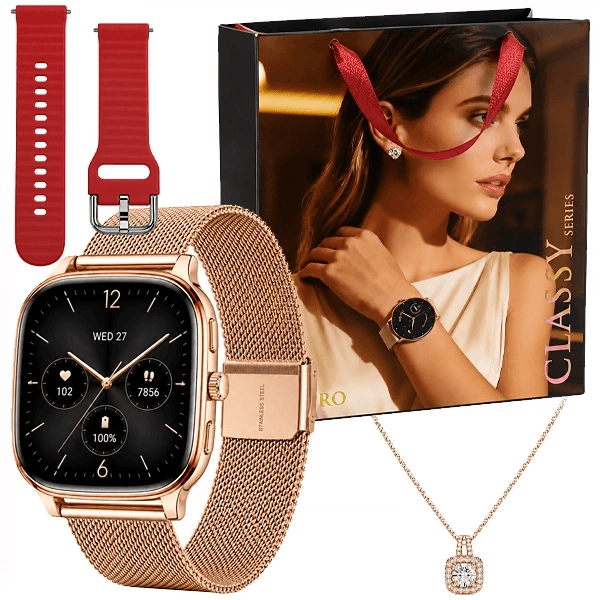 Anúncio: Relogio Smartwatch G-Tide S7 Pro Com Bluetooth - Dourado + Colar + Pulseira