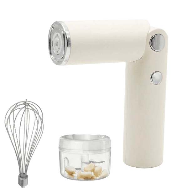 Anúncio: Maquina de Cozinha Multiuso Electric Food Processor NO.YYQ306E / 2 Em 1 / Batedor Elétrico / Triturador Elétrico / 30W / Recarregável – Bege
