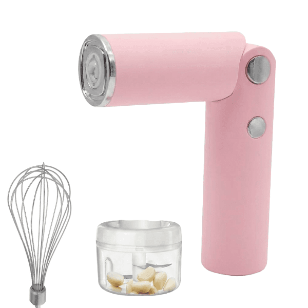 Anúncio: Maquina de Cozinha Multiuso Electric Food Processor NO.YYQ306E / 2 Em 1 / Batedor Elétrico / Triturador Elétrico / 30W / Recarregável – Rosa