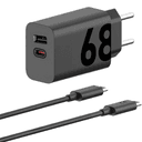 Anúncio: Carregador / Adaptador de Parede Turbo Power 68 Duo USB-C / USB-A + Cabo USB-C - USB-C / 1 Metro / 68W - Preto