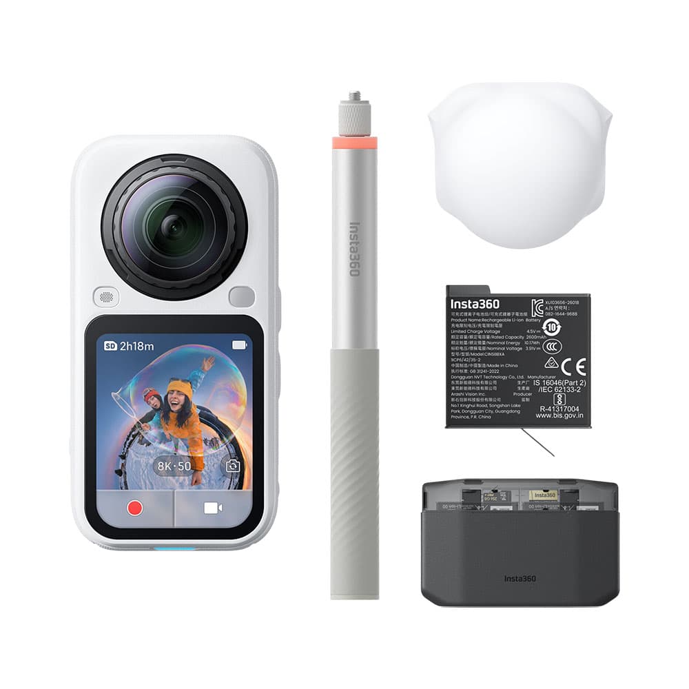 Anúncio: CÁMARA DE ACCIÓN INSTA360 CINSABXA-X604 X6 ESSENTIALS BUNDLE ARCTIC WHITE