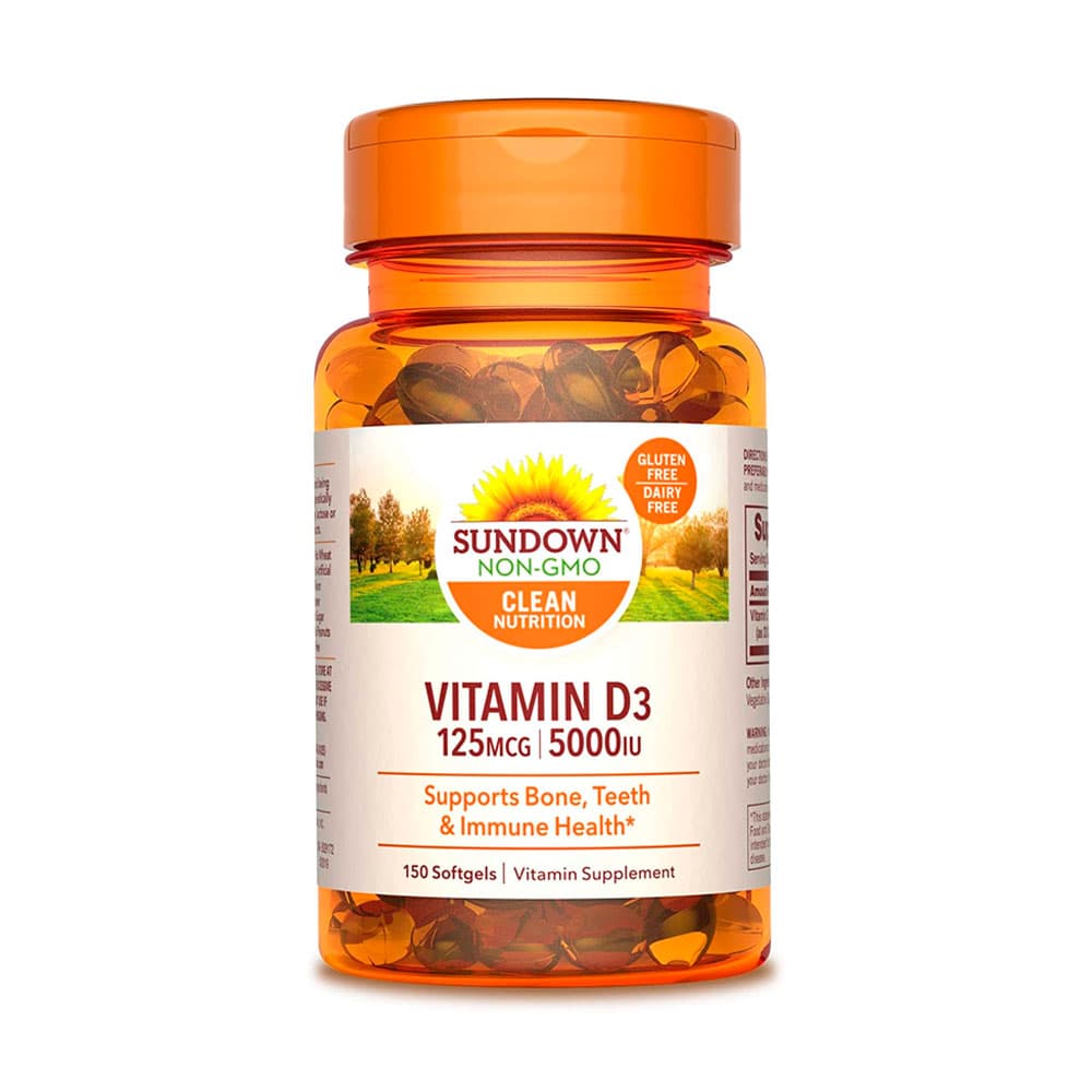Anúncio: Vitamina D Sundown Natural's 125mcg 5000IU 150 Softgels