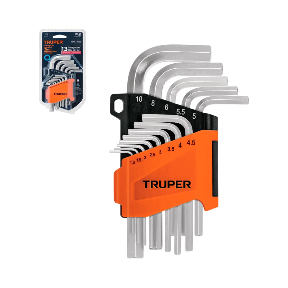 Anúncio: KIT DE LLAVE ALLEN HEXAGONAL TRUPER 15542 1.3MM-10MM 13 PIEZAS