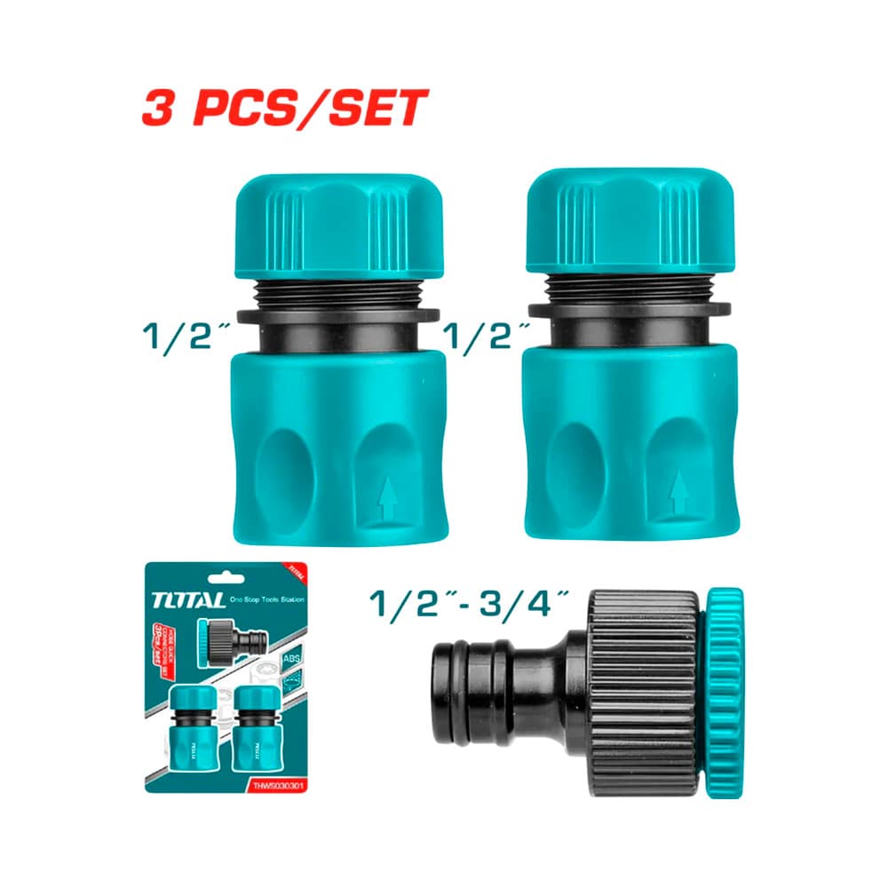Anúncio: KIT DE CONECTORES PARA MANGUERA TOTAL THWS030301 3 PIEZA