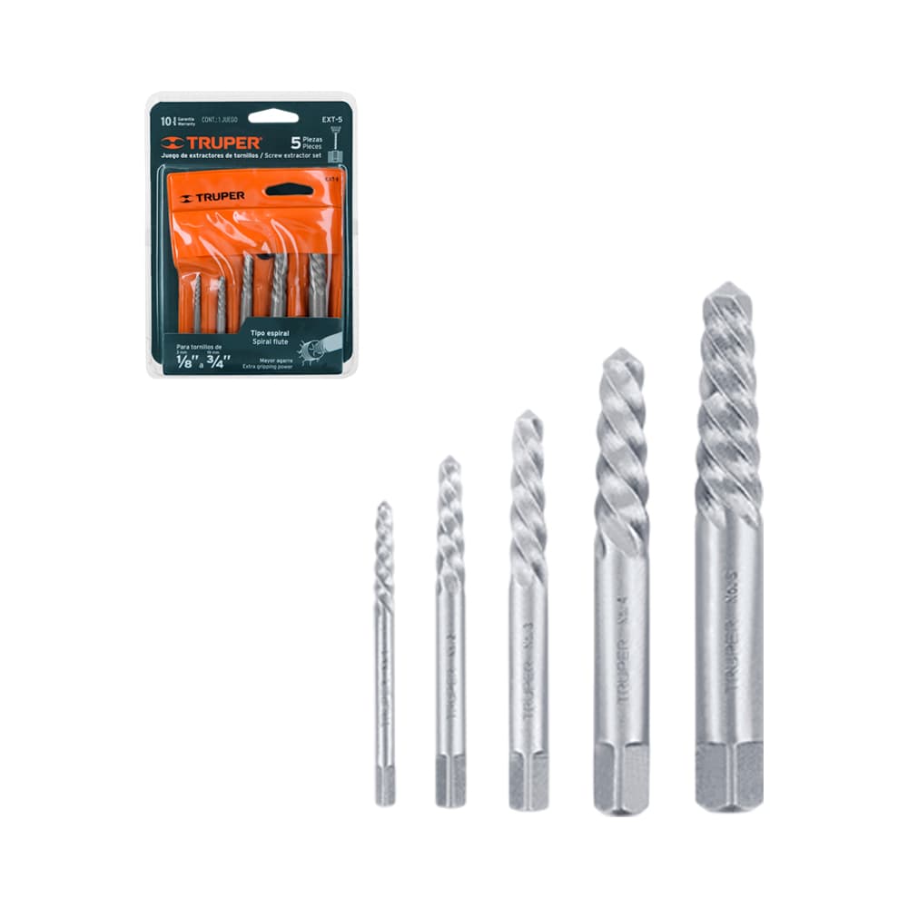 Anúncio: KIT DE EXTRACTORES DE TORNILLOS TRUPER 14512 5 PIEZAS