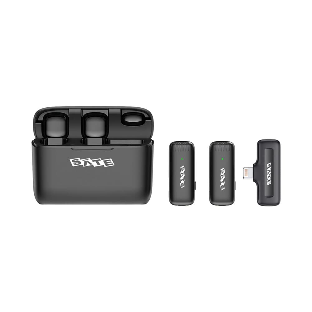 Anúncio: MICRÓFONO INALÁMBRICO PARA CELULAR SATE A-MK242 LIGHTNING DUAL NEGRO