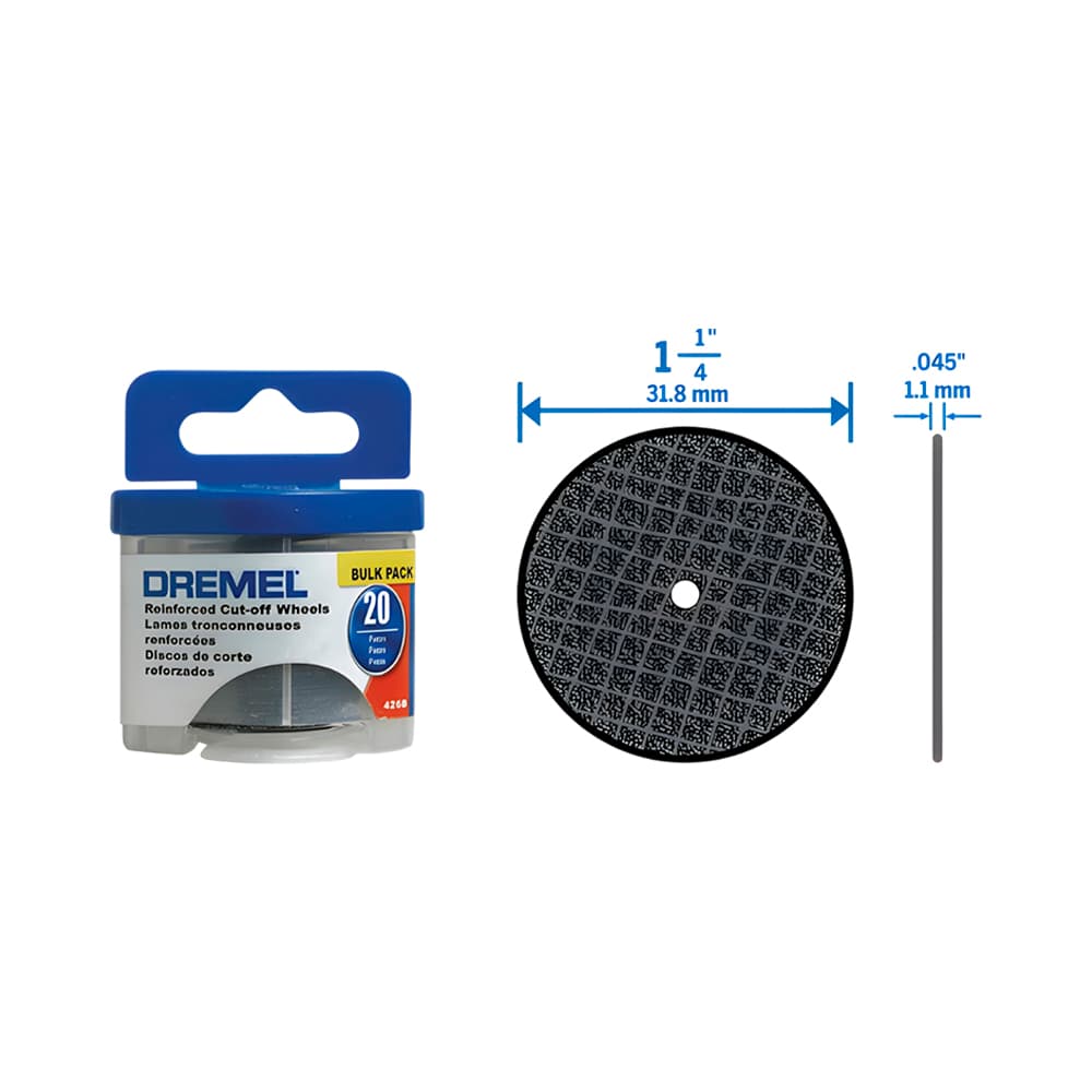 Anúncio: DISCO DE CORTE REFORZADO DREMEL 426B 1-1/4" 20 PIEZAS
